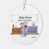 Décoration En Céramique Nouveau bébé, jumeaux - garçons (Gauche)