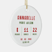 Décoration En Céramique Nouveau bébé photo personnalisée Info bébé Noël (Droite)