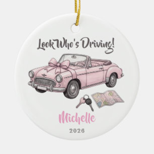 Décoration En Céramique Nouveau conducteur Nom personnalisé Permis de cond