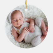 Décoration En Céramique Nouveau-né Bébé Deux photos Noël (Dos)