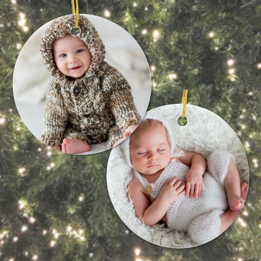 Décoration En Céramique Nouveau-né Bébé Deux photos Noël