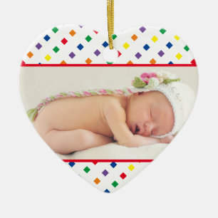 Décoration En Céramique Nouveau-né Premier Noël Photo et nom bébé