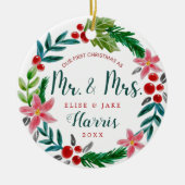 Décoration En Céramique Nouveaux mariés de Noël (Devant)