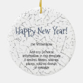 Décoration En Céramique Nouvel An Bleu Blanc Lapin Bunny Delft Dedham (Dos)