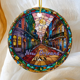 Décoration En Céramique Nouvelle-Orléans personnalisée datée de Bourbon St