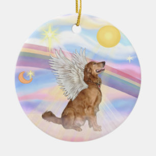 Décoration En Céramique Nuages - Ange Golden Retriever