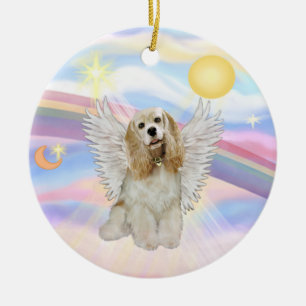 Décoration En Céramique Nuages - Cocker Spaniel (buff)