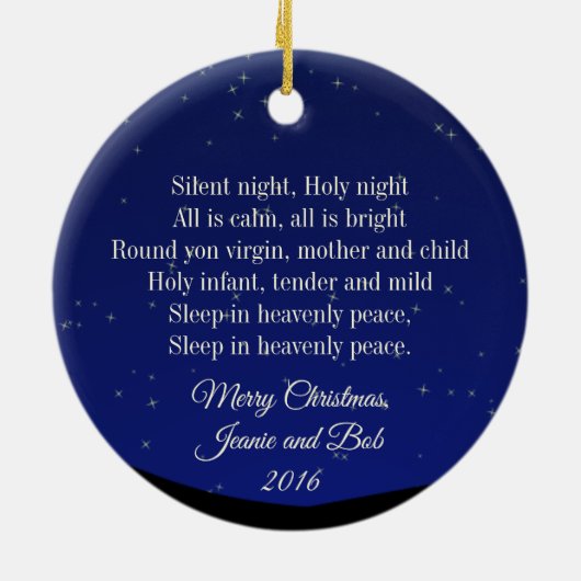 Décoration En Céramique Nuit Silencieuse, Nativité Sainte Noël (Dos)