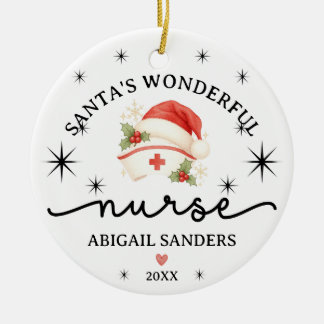 Décoration En Céramique Nurse Christmas Ornament Custom Thank You Gift