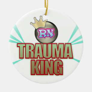 DÉCORATION EN CÉRAMIQUE NURSE TRAUMA KING CHRISTMAS ORNAMENT RN MALE