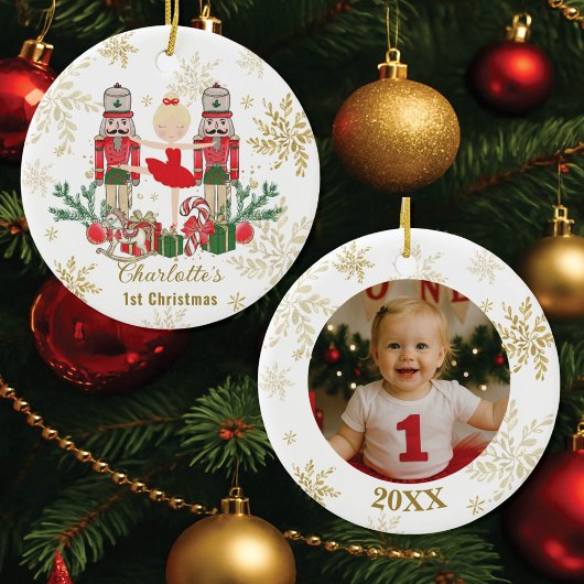Décoration En Céramique Nutcracker Ballet Red 1st Christmas Baby Photo