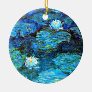 Décoration En Céramique Nymphéas (bleus) de Claude Monet