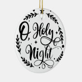 Décoration En Céramique O, Holy Night Hand Lettering Script | B&W (Droite)