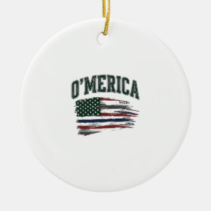 Décoration En Céramique O’Merica Chemise Drapeau en détresse Vintage Desig