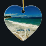 Décoration En Céramique Oahu, Hawaii Beach<br><div class="desc">Vue imprenable sur une plage à Oahu,  Hawaii. Merveilleux souvenir de vos vacances !</div>