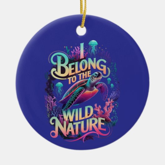 Décoration En Céramique Ocean Adventure Une tortue de mer dynamique (Devant)