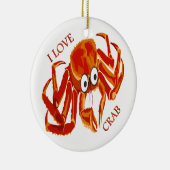 Décoration En Céramique Océan tropical orange roi crabe blanc (Droite)