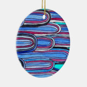 Décoration En Céramique Ocean Waves motif bleu aqua (Droite)