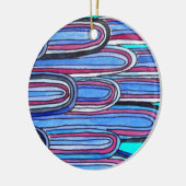 Décoration En Céramique Ocean Waves motif bleu aqua (Gauche)