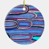 Décoration En Céramique Ocean Waves motif bleu aqua (Dos)