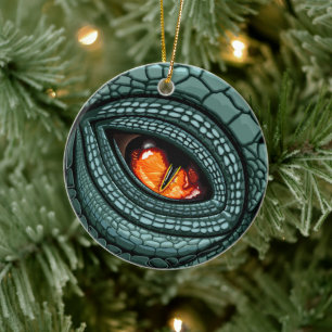Décoration En Céramique Œil de prédateur reptile primitif