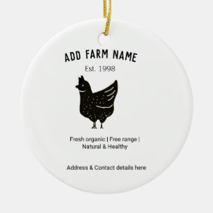 Décoration En Céramique OEufs de poulet fermier ajouter nom année adresse