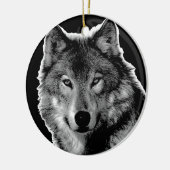 Décoration En Céramique Oeuvre de Loup noir et blanc (Gauche)