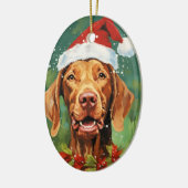 Décoration En Céramique OEuvre de peinture de Noël Vizsla (Gauche)
