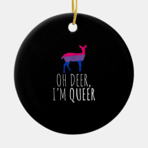 Décoration En Céramique Oh Cerf Drôle Fierté Bisexuelle Gay Lesbienne Orne
