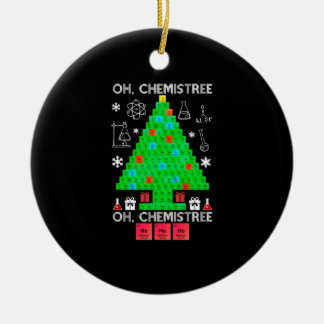 Décoration En Céramique Oh Chemistree Chemist Tree Funny Science Noël