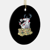 Décoration En Céramique Oh Deer Drunk Reindeer Celebrating ChristmOrnament (Droite)