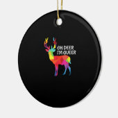 Décoration En Céramique Oh Deer Queer Funny Pun LGBT Pride Design (Gauche)