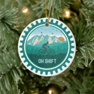 Décoration En Céramique Oh Shift Retro Mountain VTT Vintage MTB Cyclisme