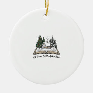 Décoration En Céramique Oh Venez Adorons-Le Conception de livre de Noël_1