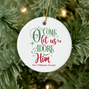 Décoration En Céramique Oh Viens Laissez-Nous L'Adorer Photo Noël