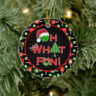 Décoration En Céramique Oh What Fun Christmas Pickleball Paddles Noir