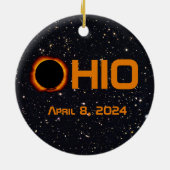 Décoration En Céramique Ohio 2024 Total Éclipse Solaire (Dos)