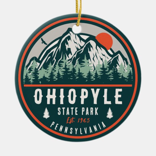 Décoration En Céramique Ohiopyle State Park Pennsylvania Retro Sunset (Devant)