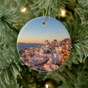 Décoration En Céramique Oia, Santorin Grèce, Coucher de soleil