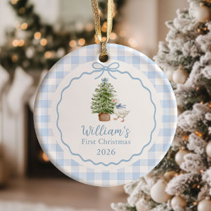 Décoration En Céramique Oie Bleue Silly Bébé Premier Noël