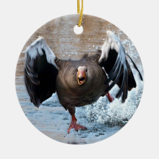 Décoration En Céramique Oie du laitier en chasse (Devant)