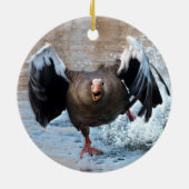 Décoration En Céramique Oie du laitier en chasse (Dos)