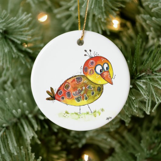 Décoration En Céramique Oiseau jaune mignon (Arbre)