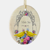 Décoration En Céramique Oiseaux avec couronnes et fleurs - Bella Vita (Droite)