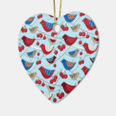 Décoration En Céramique Oiseaux et pommes d'hiver (Gauche)