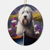 Décoration En Céramique Old English Sheepdog sur Paddle : Une aventure Pit (Gauche)