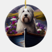 Décoration En Céramique Old English Sheepdog sur Paddle : Une aventure Pit (Dos)