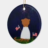 Décoration En Céramique Oliver Le Otter Regarde Les Feux D'Oeuvre (Gauche)