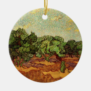 Décoration En Céramique Oliveraie, ciel bleu pâle de Vincent van Gogh