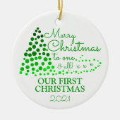 Décoration En Céramique Ombré sapin de Noël, notre première Noël (Devant)